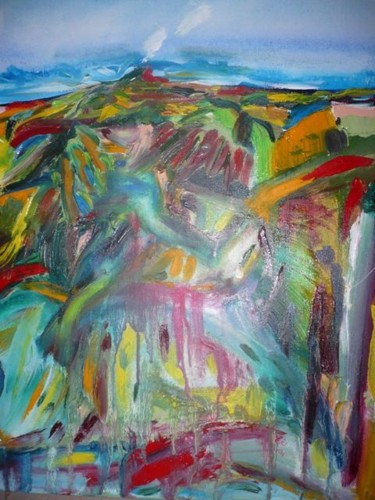 Painting titled "LANDSCAPE WITH VOLC…" by Peter Goodchild, Original Artwork