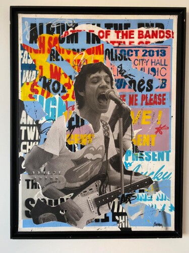 Painting titled "MICK" by Jean Olivier Chafraix, Original Artwork, Spray paint Mounted on Wood Stretcher frame