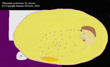 Arts numériques intitulée "Placental cyclotron…" par Antonio Silvestro, Œuvre d'art originale, Travail numérique 2D