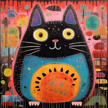 Artes digitais intitulada "Feline Power" por Artopia By Nick, Obras de arte originais, Pintura digital