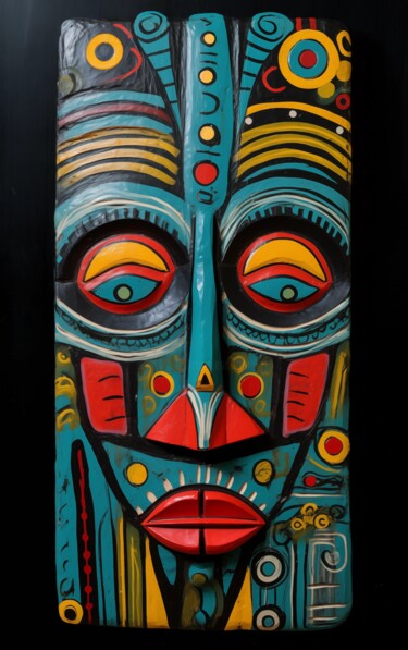 Artes digitais intitulada "“Tribal Echoes”" por Artopia By Nick, Obras de arte originais, Pintura digital