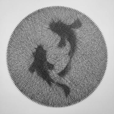 Textile Art titled "Carp Duality / Two…" by Andrey Saharov, Original Artwork, String Art