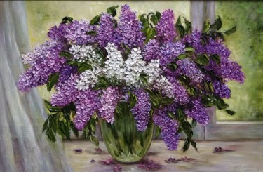 Peinture intitulée "Lilac mood" par Tatyana Korotkova, Œuvre d'art originale, Huile
