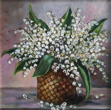 Peinture intitulée "Bouquet of lily of…" par Tatyana Korotkova, Œuvre d'art originale, Huile
