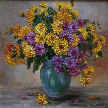 Peinture intitulée "Bright bouquet" par Tatyana Korotkova, Œuvre d'art originale, Huile Monté sur Châssis en bois