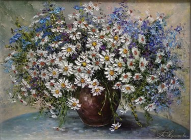 Pittura intitolato "Summer bouquet" da Tatyana Korotkova, Opera d'arte originale, Olio Montato su Telaio per barella in legno