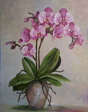 Painting titled "painting still life…" by Tatyana Korotkova, Original Artwork, Oil Mounted on Wood Stretcher frame