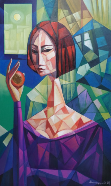 "Girl with apple (60…" başlıklı Tablo Artsrun Asatryan tarafından, Orijinal sanat, Petrol