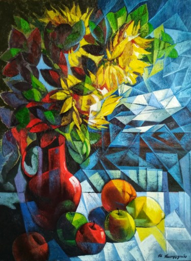 Malerei mit dem Titel "Still life with sun…" von Artsrun Asatryan, Original-Kunstwerk, Öl Auf Keilrahmen aus Holz montiert