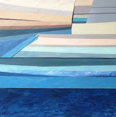 Painting titled "Swimmimg Pool  /  L…" by Artstudio29, Original Artwork, Acrylic Mounted on Wood Stretcher frame