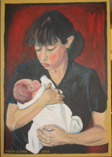 绘画 标题为“Mother and child 20…” 由Tsvi Nadav Rosler, 原创艺术品