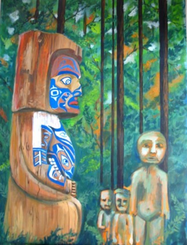 Peinture intitulée "Totem  4" par Tsvi Nadav Rosler, Œuvre d'art originale, Acrylique