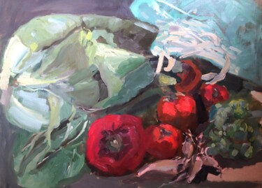 Peinture intitulée "la cagette 3" par Sylvie Loisy, Œuvre d'art originale, Huile Monté sur Panneau de bois