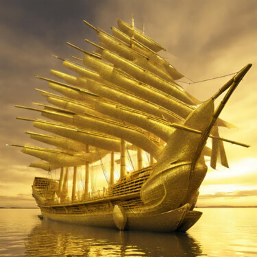 Digital Arts titled "Goldenvoyage 3" by Artulus, Original Artwork, AI generated image