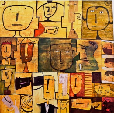 Painting titled "AUTORRETRATO UNO" by Arturo Morin, Original Artwork, Acrylic