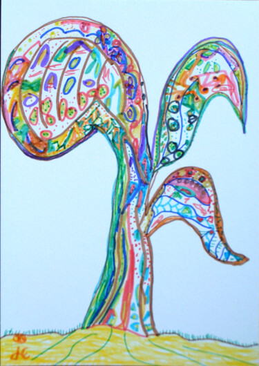 Drawing titled "Titel: Blume - 2022…" by Jens Ehmann, Original Artwork, Marker