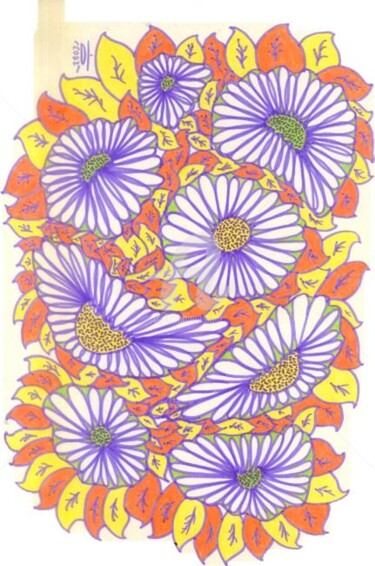 Рисунок под названием "Flower_1" - Artjulia Klymenko, Подлинное произведение искусства, Другой