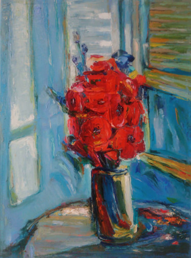Pintura intitulada "Morning bouquet" por Viktor Volkov, Obras de arte originais, Óleo