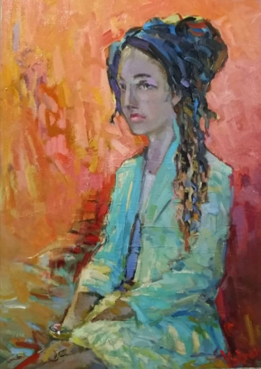 Pittura intitolato "Mulatto" da Viktor Volkov, Opera d'arte originale, Olio