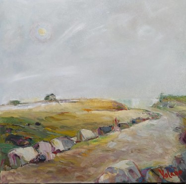 Painting titled "Road near the sea" by Viktor Volkov, Original Artwork, Oil