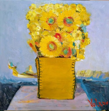 Painting titled "Festive bouquet" by Viktor Volkov, Original Artwork, Oil