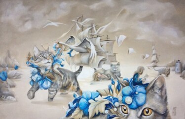 Schilderij getiteld "The milk prophecy" door Arty Mori, Origineel Kunstwerk, Acryl