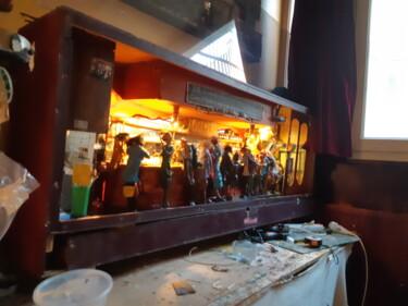 Sculpture titled "le bar  Tambour" by Simon Rousselle Artyculteur, Original Artwork, Resin