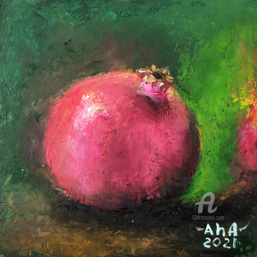 Painting titled "Pomegranate" by Elena Gridneva, Original Artwork, Oil