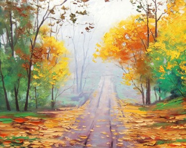 Картина под названием "Autumn Coexistence" - Aryawansa Kumarasinghe, Подлинное произведение искусства, Акрил Установлен на Д…