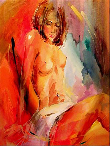 Painting titled "Seductive Innocence" by Aryawansa Kumarasinghe, Original Artwork, Acrylic Mounted on Wood Stretcher frame