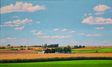 Painting titled "Farm Life" by Aryea Flohr, Original Artwork, Oil