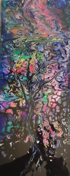 Картина под названием "L'albero dei colori…" - As'Art, Подлинное произведение искусства, Акрил