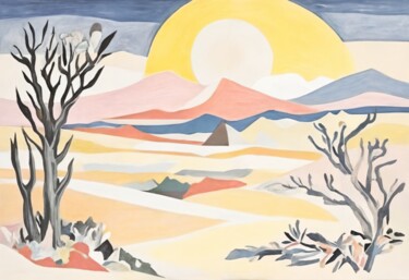Malerei mit dem Titel "Desert Twilight Ser…" von Asel, Original-Kunstwerk, Acryl Auf Keilrahmen aus Holz montiert