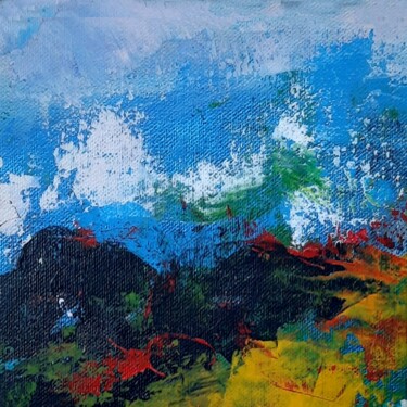 Pintura intitulada "Abstract 1 Landscap…" por Asha Sudhaker Shenoy, Obras de arte originais, Acrílico