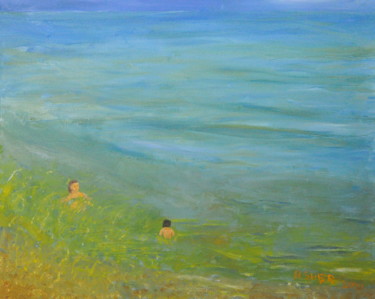 Peinture intitulée "in the sea" par Asher, Œuvre d'art originale, Huile