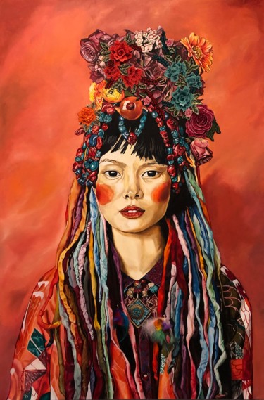 Pintura intitulada "Printemps chinois" por Asil, Obras de arte originais, Óleo