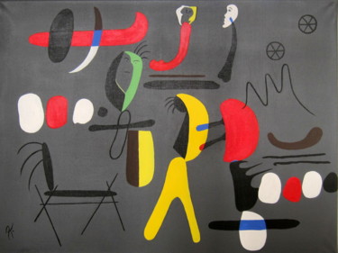 Peinture intitulée "D'après Miro - Pein…" par Anne Sisun Kermarrec, Œuvre d'art originale