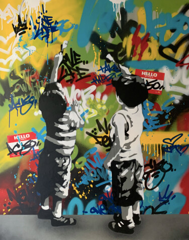 Peinture intitulée "Young Vandals" par Asko, Œuvre d'art originale, Acrylique Monté sur Châssis en bois