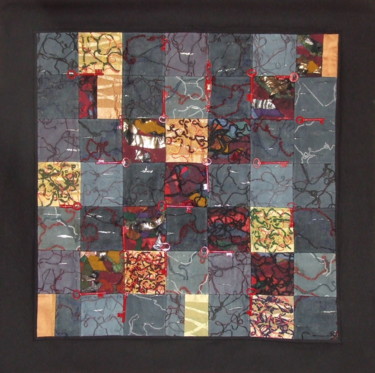 Textile Art με τίτλο "Clefs rouges.jpg" από Jean Pierre Avonts-Saint-Lager, Αυθεντικά έργα τέχνης, Κλωστοϋφαντουργία