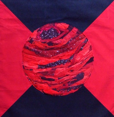 Arte textil titulada "CARAMBOLE" por Jean Pierre Avonts-Saint-Lager, Obra de arte original, Tela