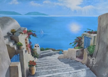 Pintura titulada "Santorini" por Asma ., Obra de arte original, Acrílico