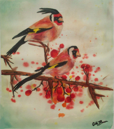 Drawing titled "Love Birds" by Ashley Spencer, Original Artwork, Other