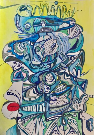 Painting titled "Spiritual Flow" by Assel Sargaskaeva, Original Artwork, Acrylic