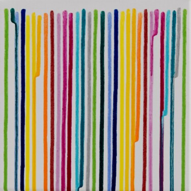 Painting titled "Colorful Minis #35" by Astrid Stoeppel, Original Artwork, Acrylic Mounted on Wood Stretcher frame