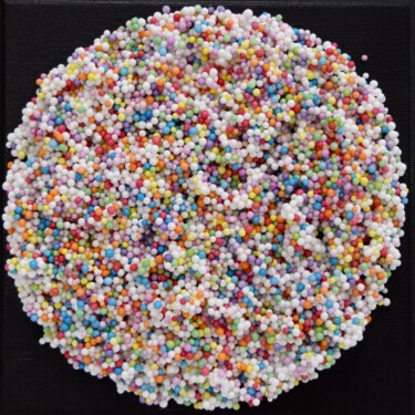 Γλυπτική με τίτλο "Colorful Minis #33" από Astrid Stoeppel, Αυθεντικά έργα τέχνης, Πλαστική ύλη Τοποθετήθηκε στο Ξύλινο φορε…
