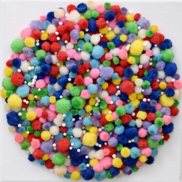Γλυπτική με τίτλο "Colorful minis #30" από Astrid Stoeppel, Αυθεντικά έργα τέχνης, Πλαστική ύλη Τοποθετήθηκε στο Ξύλινο φορε…
