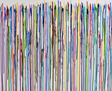 Pittura intitolato "Colorful rain!" da Astrid Stoeppel, Opera d'arte originale, Acrilico Montato su Telaio per barella in le…