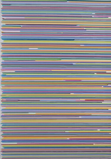 Ζωγραφική με τίτλο "Stripes #1" από Astrid Stoeppel, Αυθεντικά έργα τέχνης, Ακρυλικό Τοποθετήθηκε στο Ξύλινο φορείο σκελετό