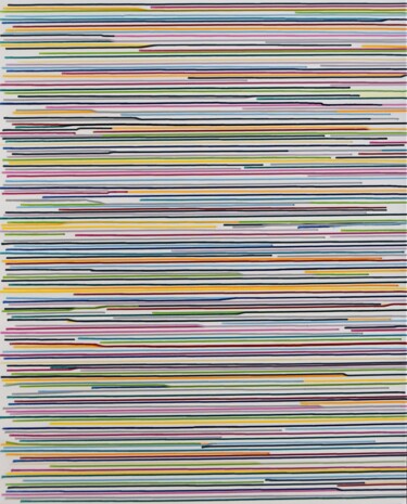 Картина под названием "Colorful stripes #6" - Astrid Stoeppel, Подлинное произведение искусства, Акрил Установлен на Деревян…