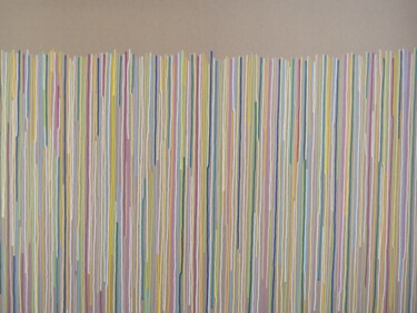 Painting titled "Nature stripes!" by Astrid Stoeppel, Original Artwork, Acrylic Mounted on Wood Stretcher frame